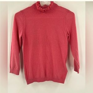 Whistles pink mock neck sweater top size M